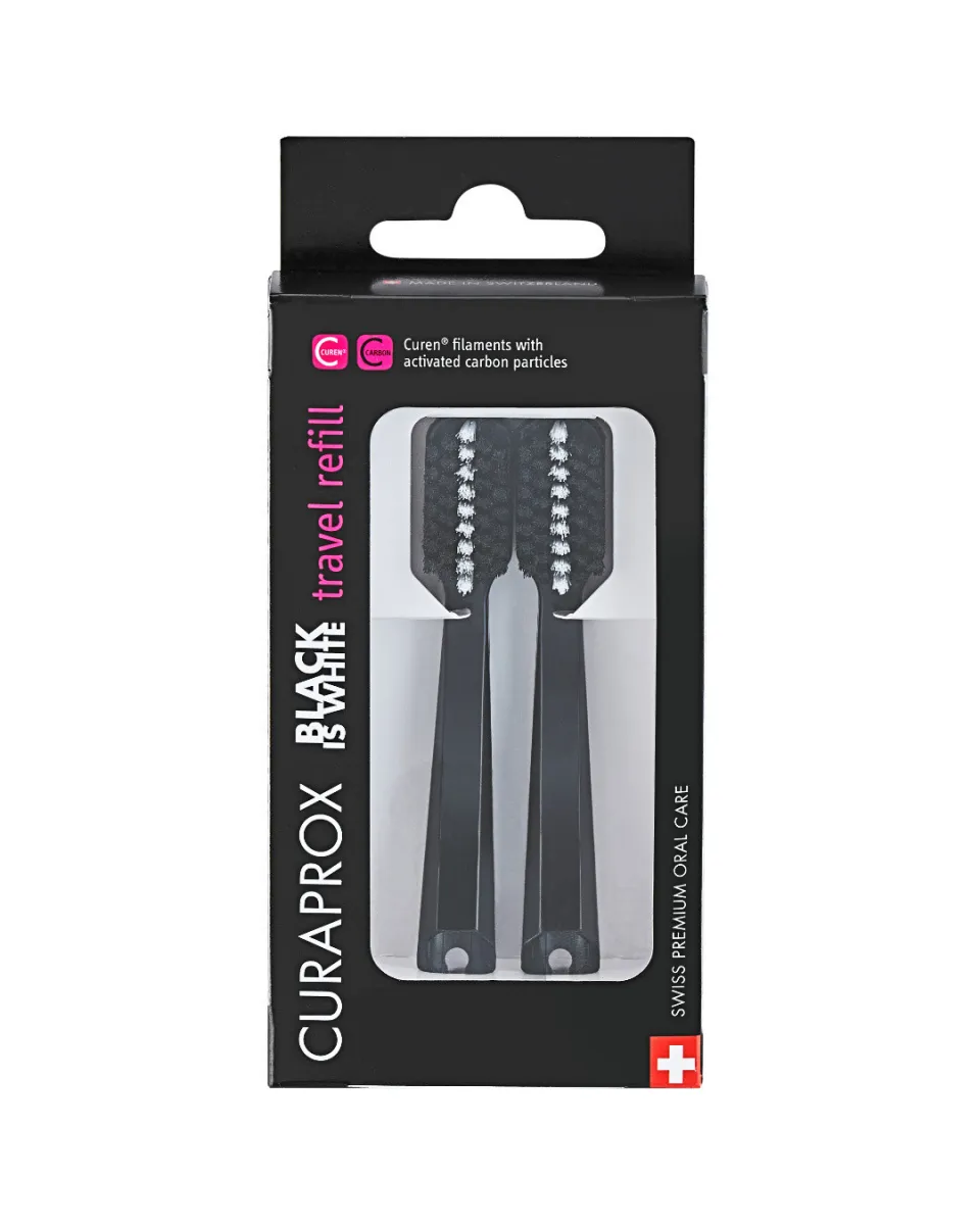 Black is white travel toothbrush refill