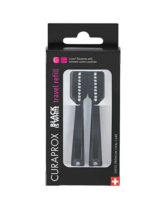 Black is white travel toothbrush refill