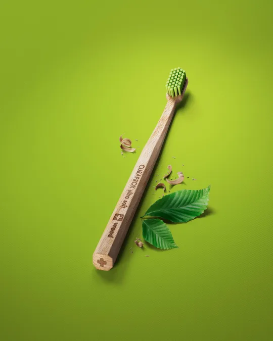 The first Curaprox wooden toothbrush