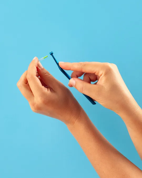 Interdental brush holder, blue steel, 1 pc. | Curaprox Shop